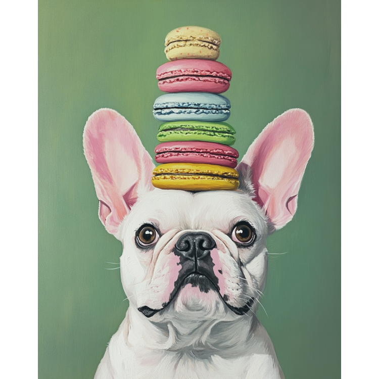 ArtCityn timanttimaalaus Ranskanbuldoggi alkuperäinen kuva.