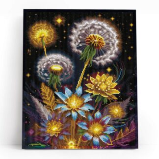 Varvikkaan timanttimaalaus Terälehtien Tähdistö pyöreillä timanteilla.