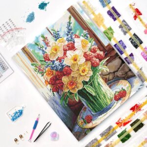 Varvikkaan timanttimaalaus Kesä Maljakossa tarvikkeet.