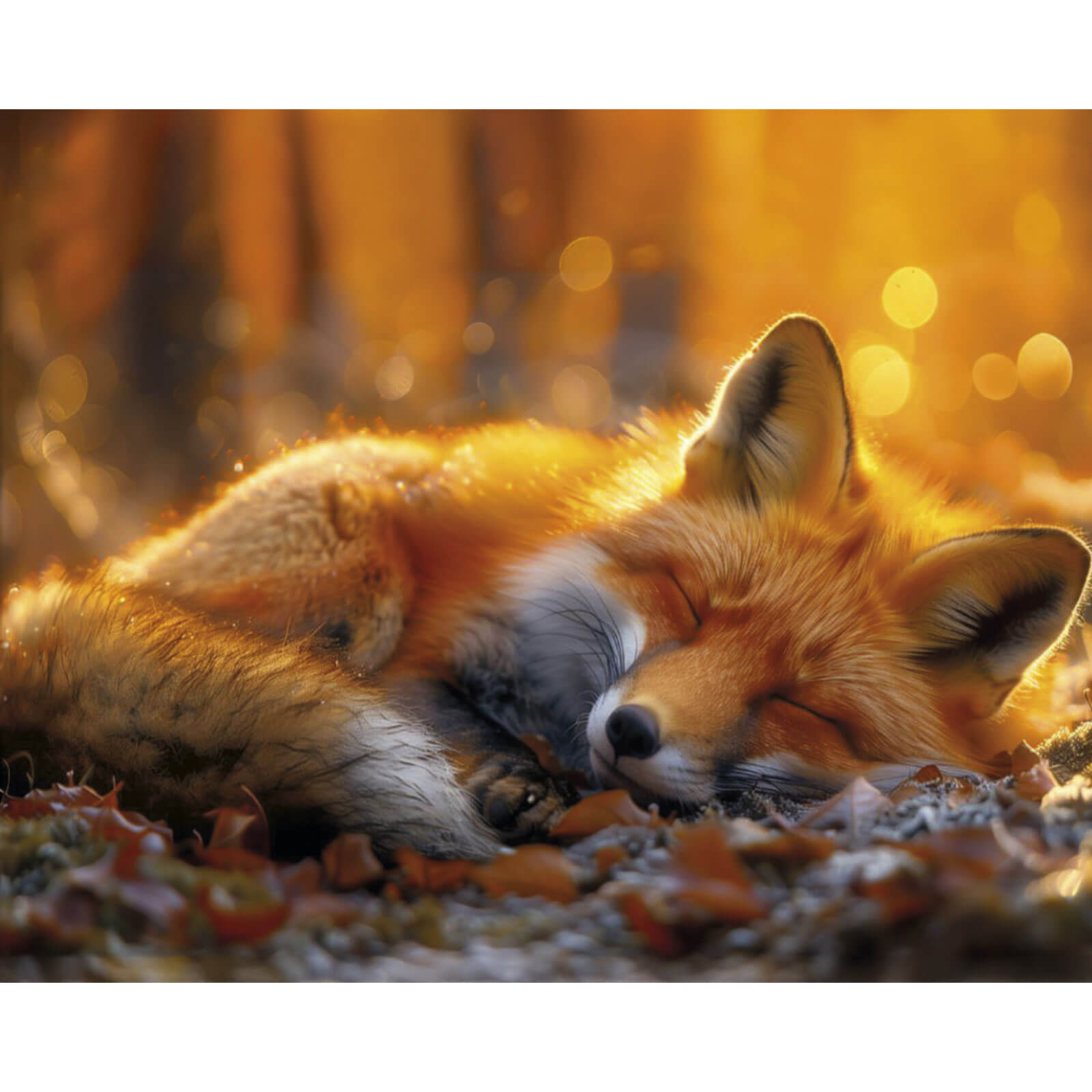 Varvikkaan timanttimaalaus Uneksiva Pikku Kettu alkuperäinen kuva.