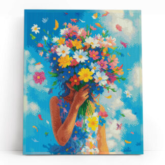 Varvikkaan timanttimaalaus Hellyyden Tuoksu pyöreillä timanteilla.