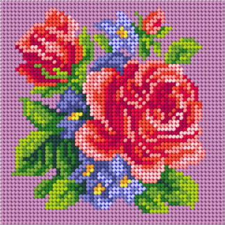 Orchidean kanavatyö Ruusut ja Lemmikit.