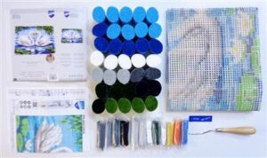 Vervacon ryijypakkaus Joutsenpari sisältö.