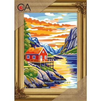CdA:n kanavatyö Talo Järvenrannalla puuvillalangoilla.