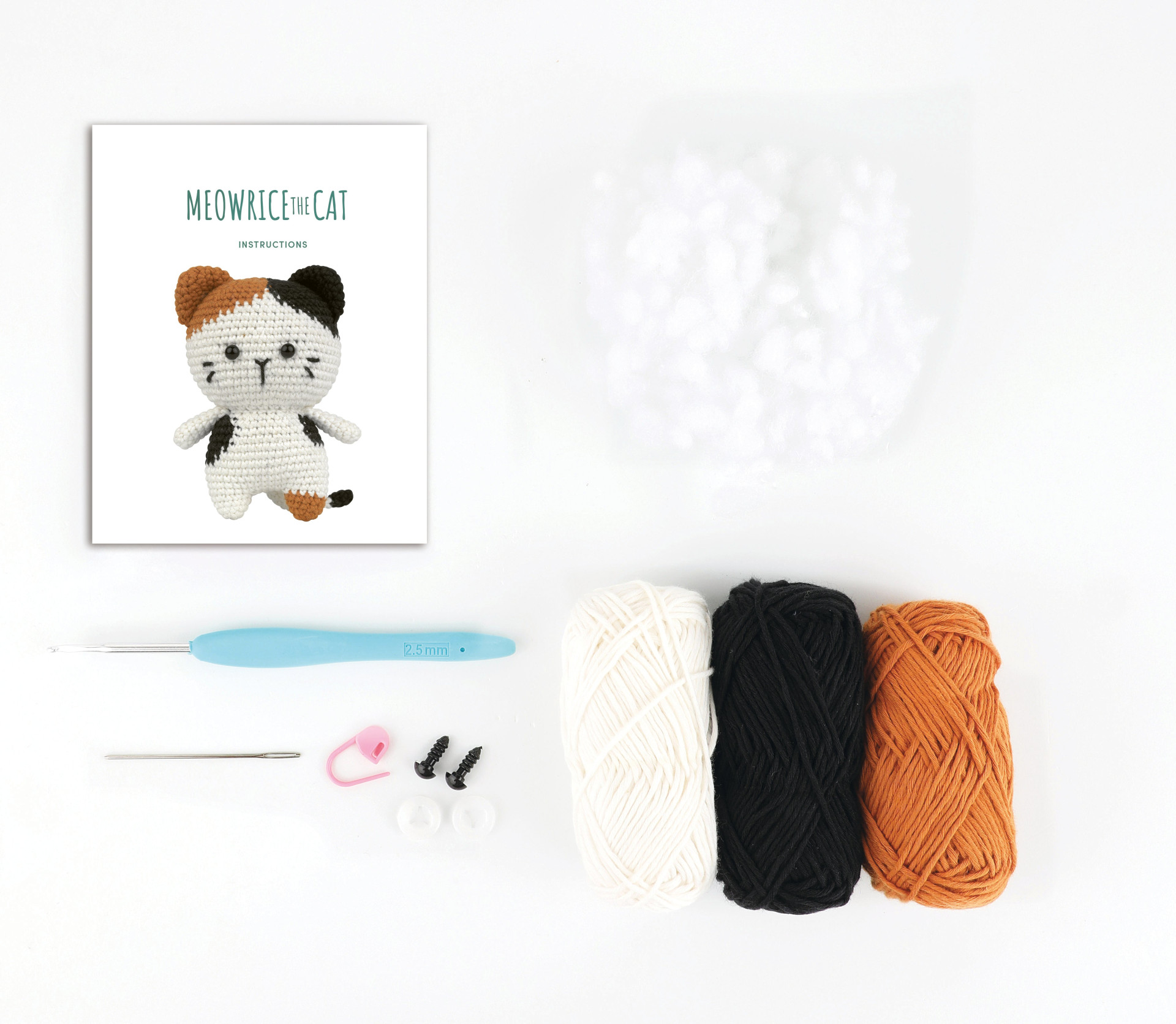 Anchor amigurumi Meoerice Kissa paketin sisältö.